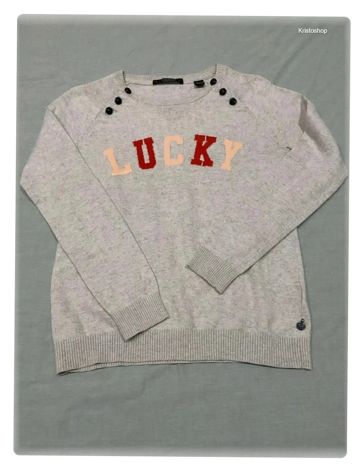 Suéter fino de lã cinza Scotch & Soda mangas longas Tamanho S Lucky – photo 6